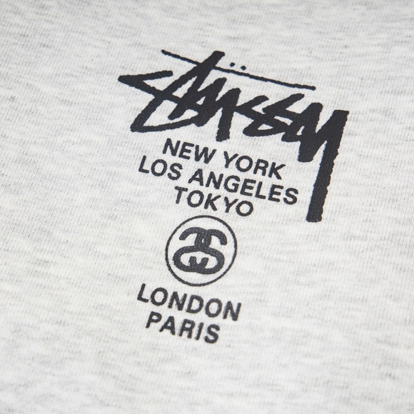 Stussy Light Gray Graphic Hoodie - Picture 2 of 8